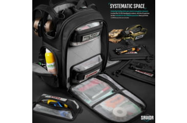 Image of Savior Equipment Compact S.E.M.A Pistol Backpack, 3 Gun, Obsidian Black, BP-CPSEMA-WS-BK