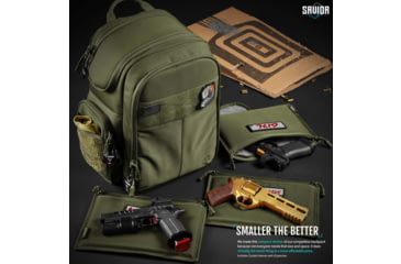 Image of Savior Equipment Compact S.E.M.A Pistol Backpack, 3 Gun, OD Green, BP-CPSEMA-WS-OG