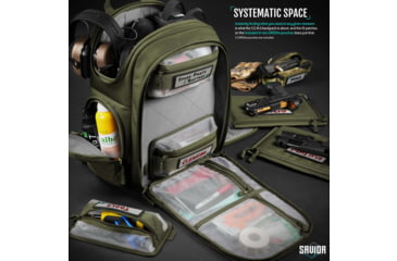 Image of Savior Equipment Compact S.E.M.A Pistol Backpack, 3 Gun, OD Green, BP-CPSEMA-WS-OG