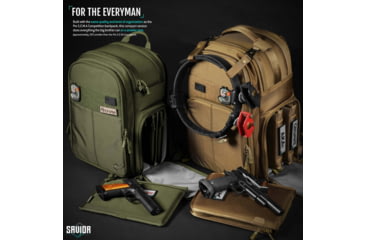 Image of Savior Equipment Compact S.E.M.A Pistol Backpack, 3 Gun, OD Green, BP-CPSEMA-WS-OG