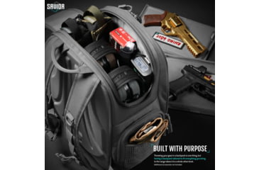 Image of Savior Equipment Compact S.E.M.A Pistol Backpack, 3 Gun, SW Gray, BP-CPSEMA-WS-GS