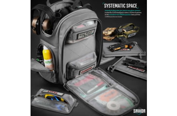 Image of Savior Equipment Compact S.E.M.A Pistol Backpack, 3 Gun, SW Gray, BP-CPSEMA-WS-GS