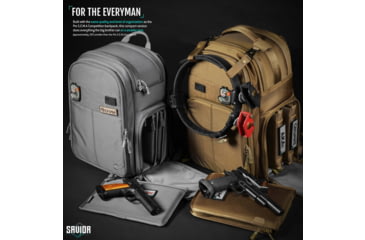 Image of Savior Equipment Compact S.E.M.A Pistol Backpack, 3 Gun, SW Gray, BP-CPSEMA-WS-GS