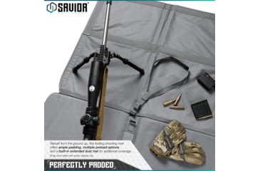 Image of Savior Equipment Folding Shooting Mat, Gray, Full Size - 89in x 41in, Folded - 19.5in x 19in x 3, SM-FOLD-GS