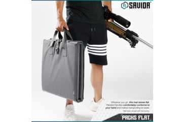 Image of Savior Equipment Folding Shooting Mat, Gray, Full Size - 89in x 41in, Folded - 19.5in x 19in x 3, SM-FOLD-GS