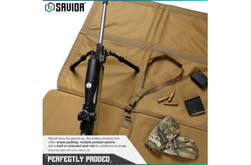 Image of Savior Equipment Folding Shooting Mat, Tan, Full Size - 89in x 41in, Folded - 19.5in x 19in x 3, SM-FOLD-TN