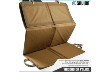 Image of Savior Equipment Folding Shooting Mat, Tan, Full Size - 89in x 41in, Folded - 19.5in x 19in x 3, SM-FOLD-TN