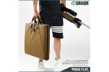 Image of Savior Equipment Folding Shooting Mat, Tan, Full Size - 89in x 41in, Folded - 19.5in x 19in x 3, SM-FOLD-TN