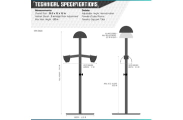 Image of Savior Equipment H.P.C. Rack Tabeltop Gear Stand, Gray, 29.5 x 12 x 12, RK-ST-HPC-GS
