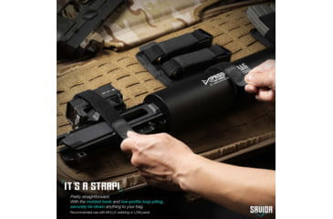 Image of Savior Equipment Hook/Loop Strap, 1in, Black, STRAP-RIF1-BK-2P