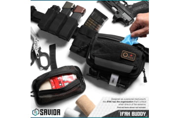 Image of Savior Equipment IFAK Buddy, Individual Medical Pouch, Black, Small, SP-FD-IFAK8X5-BK