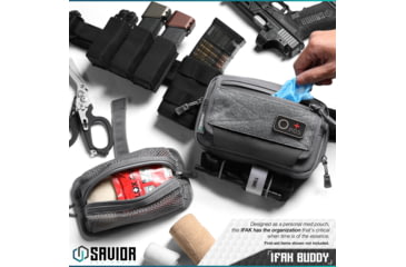 Image of Savior Equipment IFAK Buddy, Individual Medical Pouch, Gray, Small, SP-FD-IFAK8X5-GS