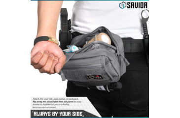 Image of Savior Equipment IFAK Buddy, Individual Medical Pouch, Gray, Small, SP-FD-IFAK8X5-GS
