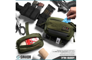 Image of Savior Equipment IFAK Buddy, Individual Medical Pouch, OD Green, Small, SP-FD-IFAK8X5-OG