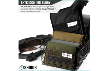 Image of Savior Equipment Mag Buddy Extended Pistol Magazine Pouch, 2 Pack, Black, 12.25in H x 10.75in W, MP-FD-EXTX4-2P-BK