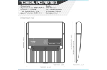 Image of Savior Equipment Mag Buddy Extended Pistol Magazine Pouch, 2 Pack, Black, 12.25in H x 10.75in W, MP-FD-EXTX4-2P-BK