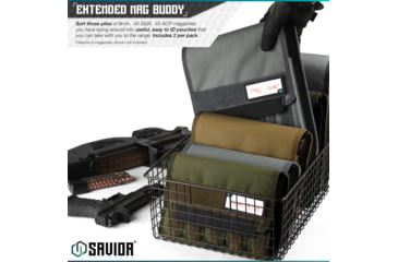 Image of Savior Equipment Mag Buddy Extended Pistol Magazine Pouch, 2 Pack, Grey, 12.25in H x 10.75in W, MP-FD-EXTX4-2P-GS