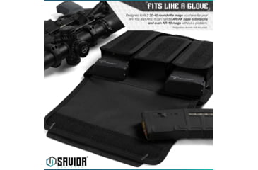Image of Savior Equipment Mag Buddy Rifle Magazine Pouch, Black, 9.75in H x 10.75in W, MP-FD-RIFX3-2P-BK