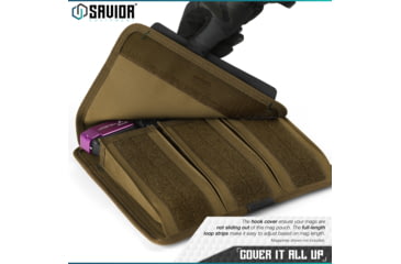 Image of Savior Equipment Mag Buddy Rifle Magazine Pouch, Dark FDE, 9.75in H x 10.75in W, MP-FD-RIFX3-2P-TN