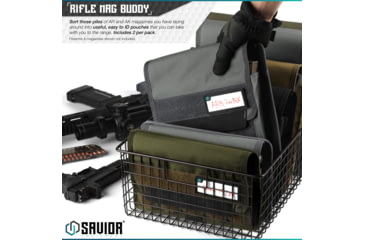 Image of Savior Equipment Mag Buddy Rifle Magazine Pouch, Grey, 9.75in H x 10.75in W, MP-FD-RIFX3-2P-GS