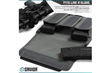 Image of Savior Equipment Mag Buddy Rifle Magazine Pouch, Grey, 9.75in H x 10.75in W, MP-FD-RIFX3-2P-GS