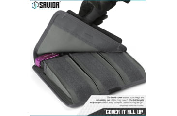 Image of Savior Equipment Mag Buddy Rifle Magazine Pouch, Grey, 9.75in H x 10.75in W, MP-FD-RIFX3-2P-GS