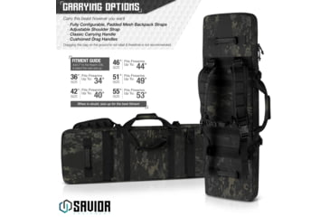 Image of Savior Equipment MULTICAM Urban Warfare Double Rifle Case, 42in, Multicam Black, RB-4212DG-VER2-MCB