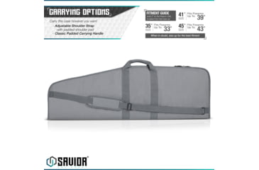 Image of Savior Equipment Patriot Single Single Rifle Case, Grey, 35in L x 7.5-12.5in W, RB-SG36-V1-GS