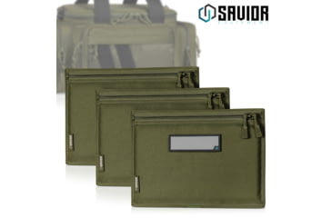 Image of Savior Equipment Replacement Pistol Sleeve for Specialist Range Bag - 3 Pack, OD Green, 11.5in x 7.5in, OD Green, 11.5in x 7.5in, HC-RA3GUN-SPARE-3PC-OG