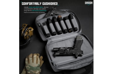 Image of Savior Equipment Specialist Double Pistol Case, Gray, HC-DGSPORT-WS-GS