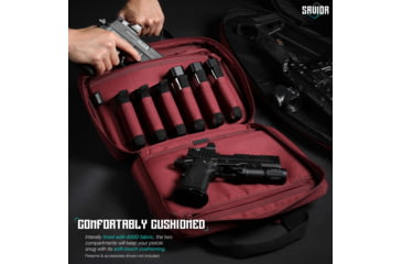 Image of Savior Equipment Specialist Double Pistol Case, Sedona Red, 12.5x8.5x2.5in, HC-DGSPORT-WS-RD