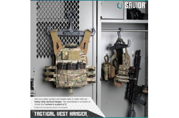Image of Savior Equipment Tactical Vest Hanger, Gray, HAN-150V1-2P-GS