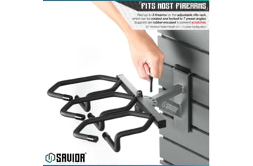 Image of Savior Equipment Wall Rack System 5 Panel Kit w/Attachments, Gray, 24x30.25x0.63in, WRS-HALF-A3P6-GS