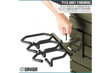 Image of Savior Equipment Wall Rack System 5 Panel Kit w/Attachments, OD Green, 24in x 30.25in x 0.63in, OD Green, 24in x 30.25in x 0.63in, WRS-HALF-A3P6-OG