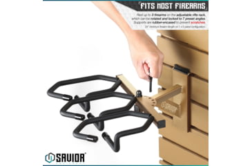 Image of Savior Equipment Wall Rack System 5 Panel Kit w/Attachments, Tan, 24x30.25x0.63in, WRS-HALF-A3P6-TN