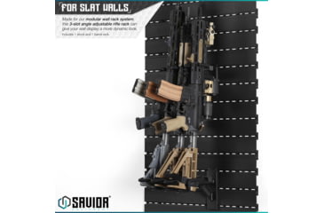 Image of Savior Equipment Wall Rack System Angle Adjustable Wall Rack, Black, WRS-ACC-AD3-BK