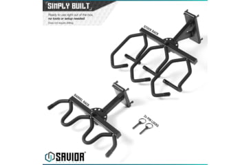 Image of Savior Equipment Wall Rack System Angle Adjustable Wall Rack, Black, WRS-ACC-AD3-BK