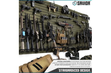 Image of Savior Equipment Wall Rack System w/10 Panels, OD Green, 24in x 6.25in x0.63in, OD Green, 24in x 6.25in x0.63in, WRS-PAN10-OG