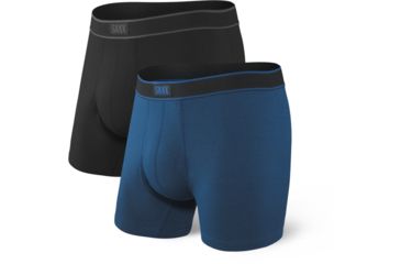Image of SAXX Daytripper Boxer Brief Fly, Pack of 2 - Mens, Black/City Blue Heather, Extra Large, SXPP2A-BRB-XL