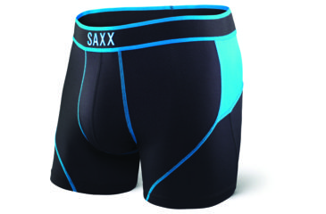 Image of SAXX Kinetic Boxer Brief - Mens, Black/Electric Blue, M, SXBB27-BEL-M