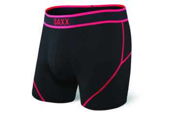Image of SAXX Kinetic Boxer Brief - Mens, Black/Neon Red, Large, SXBB27-BNR-L