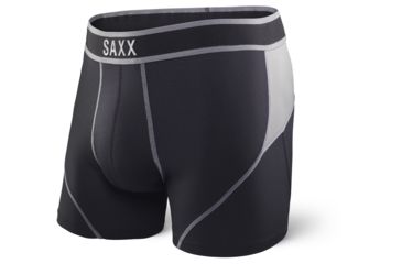 Image of SAXX Kinetic Boxer Brief - Mens, Black/Steel, L, SXBB27-BLS-L