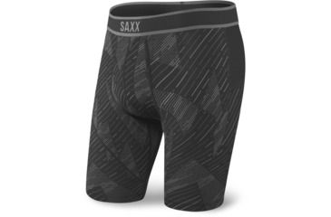 Image of SAXX Kinetic Long Leg Boxer Brief - Mens, Black Shattered, Extra Large, SXLL27-BSH-XL
