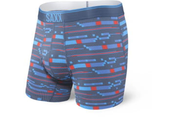Image of SAXX Quest Boxer Briefs Fly - Mens, Blue Assembly Stripe, Extra Large, SXBB70F-BAS-XL