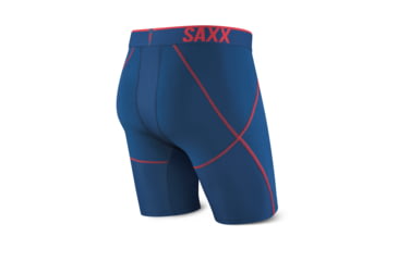 Image of SAXX Strike Long Leg Boxer Brief - Mens, Bright Navy/Red, L, SXLM71-BNR-L