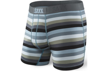 Image of Saxx Ultra Boxer Fly - Men's-Dark Charcoal Stripe-X-Large