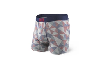 Image of Saxx Ultra Boxer Fly - Mens, Grey Pyramid Check, Extra Large, SXBB30F GPY XL