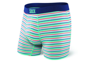 Image of SAXX Vibe Boxer Brief - Mens, Blue Witty Stripe, Large, SXBM35-WIT-L