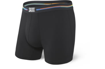 Image of SAXX Vibe Boxer Briefs - Mens, Black/Racer Stripe, Medium, SXBM35-RCS-M