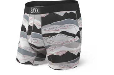 Image of SAXX Vibe Boxer Briefs - Mens, Black Trail Map, Small, SXBM35-BTM-S